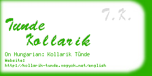 tunde kollarik business card